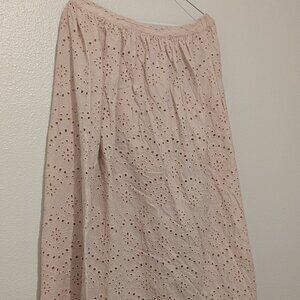 Light pink eyelet embroidered maxi skirt - Express - L